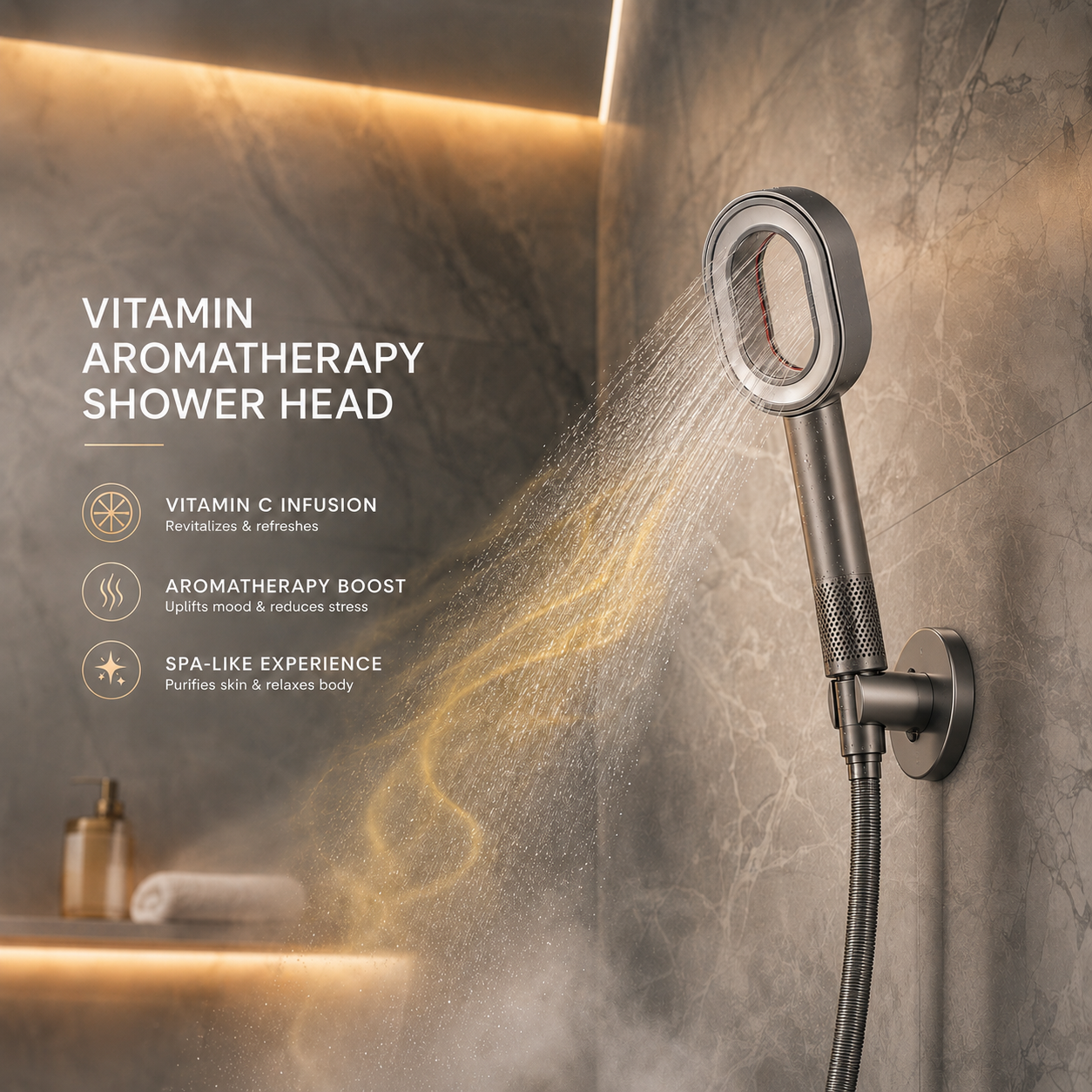 VITA Vitamin Aromatherapy Shower Head with Vitamin C Infusion & Filter Cartridge
